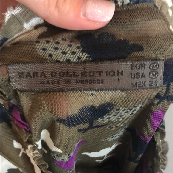 Zara Collection Floral Print Blouse Top - Picture 6 of 7